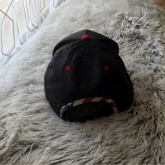 Lone Star Baseball Cap Black With Patriotic Piping White Logo Adjustable NWOT - Picture 7 of 10
